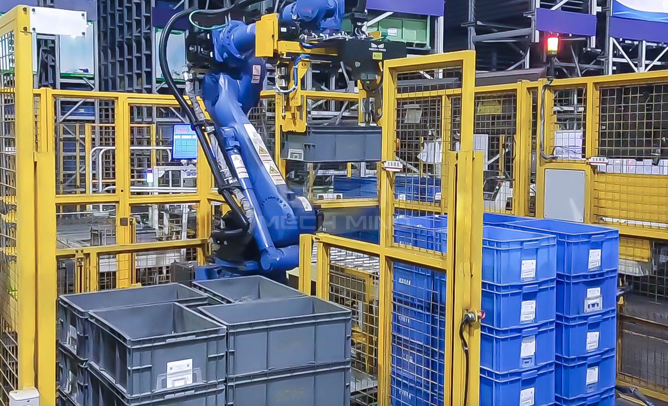 3D視覺(jué)引導(dǎo)周轉(zhuǎn)箱拆垛 | 某大型汽配廠 